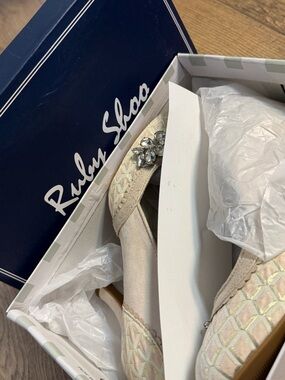 Ruby Shoo Women's Cream Embellished Dress Heels